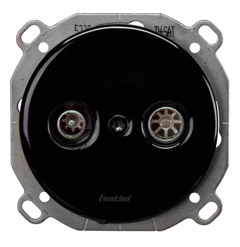 Розетка TV-FM-SAT Fontini DO, скрытый монтаж, черный, 34711272