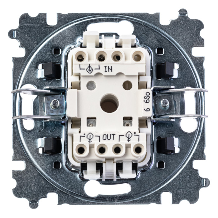 Выключатель одноклавишный ABB LEVIT, белый // дымчатый черный, 2CHH590645A6062