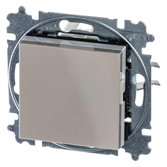 Выключатель одноклавишный ABB LEVIT, кофе макиато // белый, 2CHH590645A6018