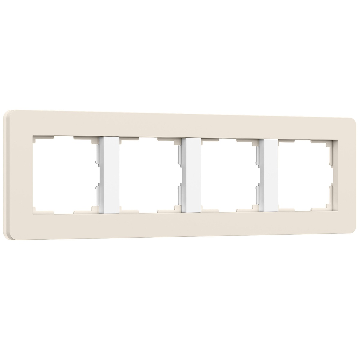 Рамка из поликарбоната на 4 поста Split айвори/белый, soft-touch W0043066