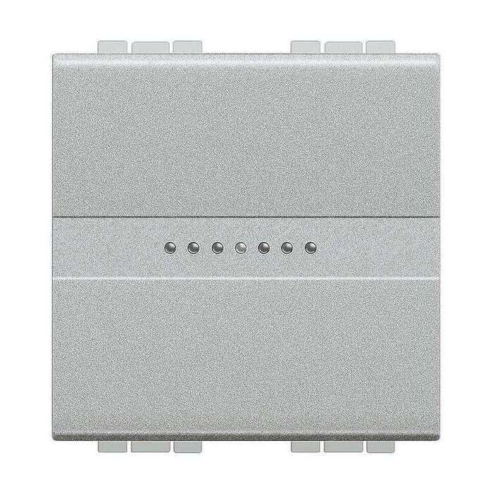 Выключатель одноклавишный BTicino LIVING LIGHT, алюминий, NT4053M2AN