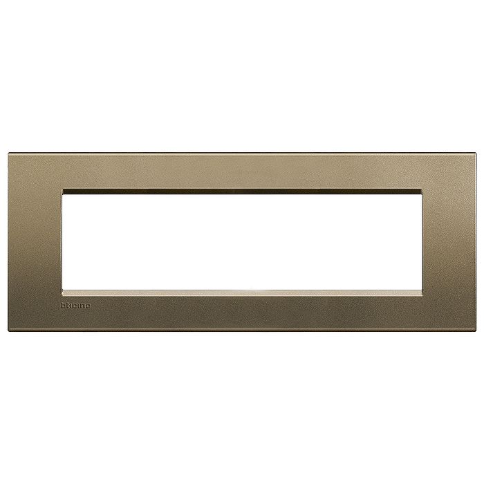 Рамка 7 модулей BTicino LIVING LIGHT, коричневый шелк, LNA4807SQ