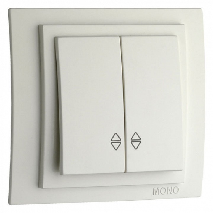 Выключатель проходной двухклавишный механизм бел. Mono Electric Despina/ Larissa 500-001923-111