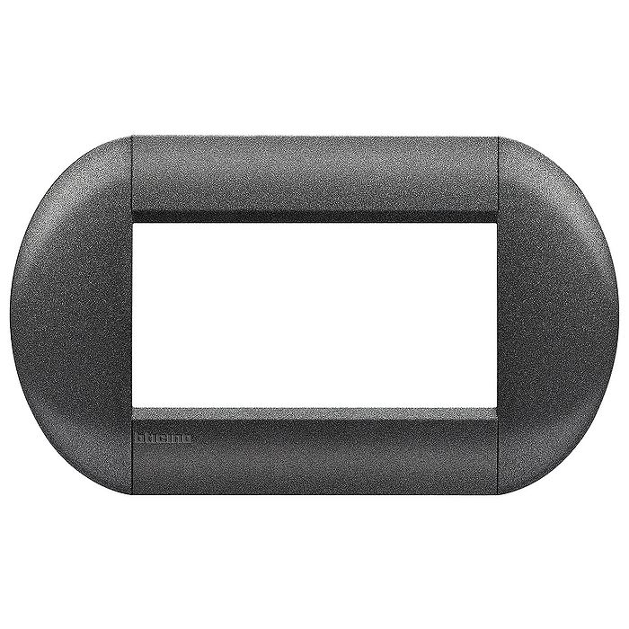 Рамка 4 модуля BTicino LIVING LIGHT, горизонтальная, графит, LNB4804GF