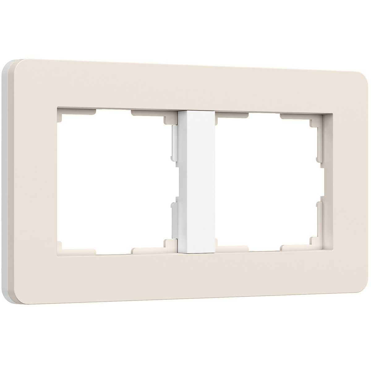 Рамка из поликарбоната на 2 поста Split айвори/белый, soft-touch W0023066