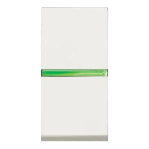 Выключатель одноклавишный кнопочный ABB ZENIT с подсветкой, альпийский белый, 2CLA210450N1101