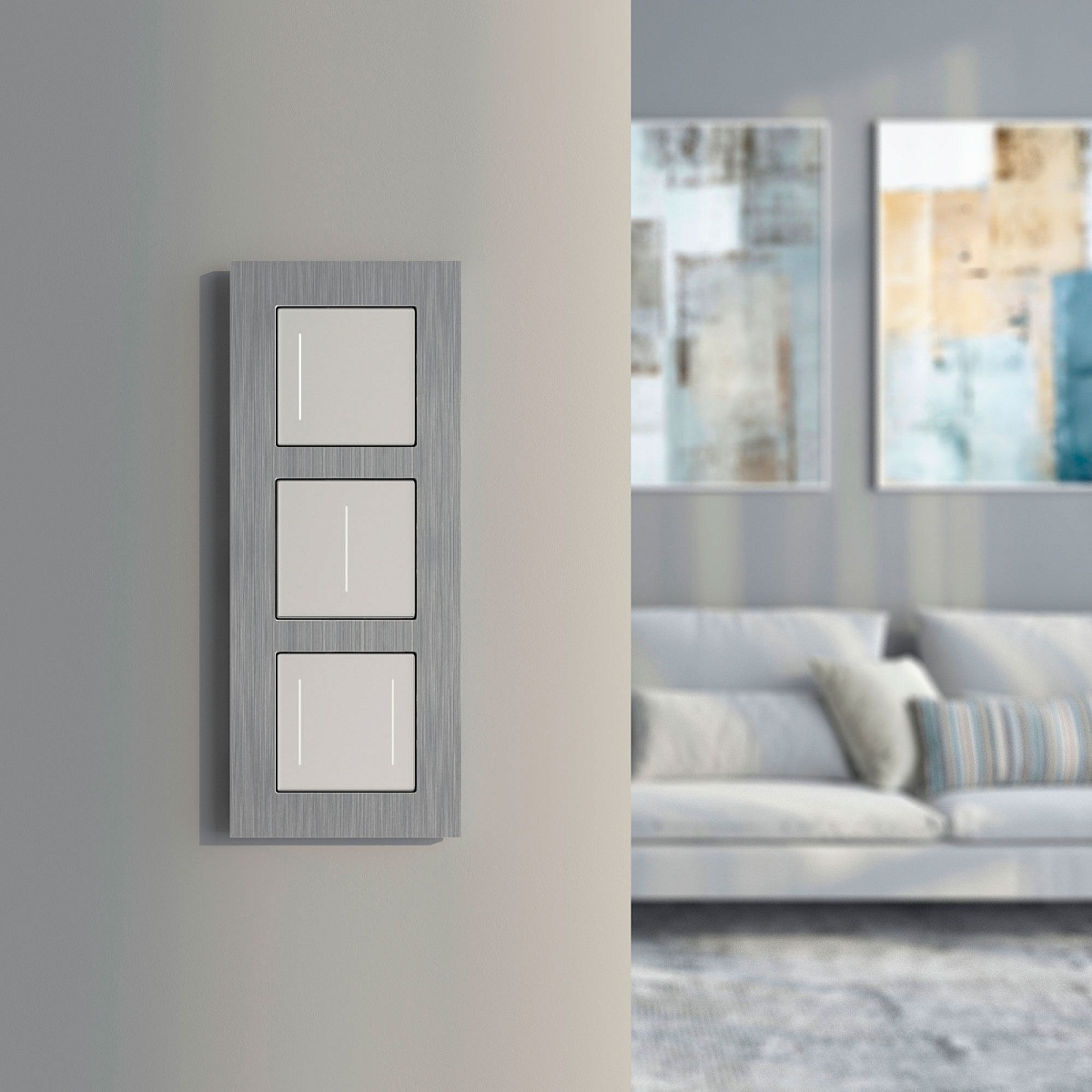 Рамка из металла на 3 поста АluMax алюминий W0033506