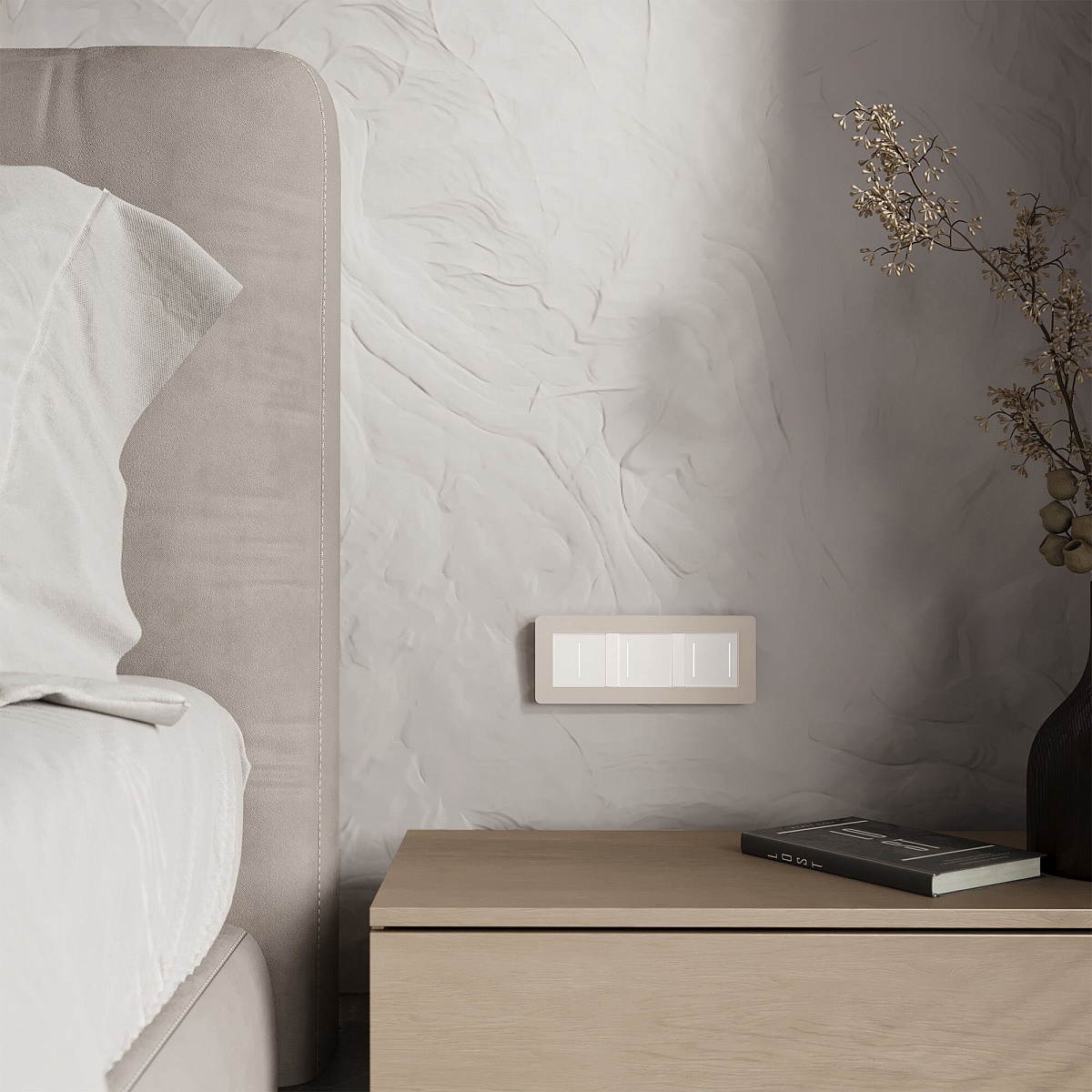 Рамка из поликарбоната на 3 поста Split айвори/белый, soft-touch W0033066