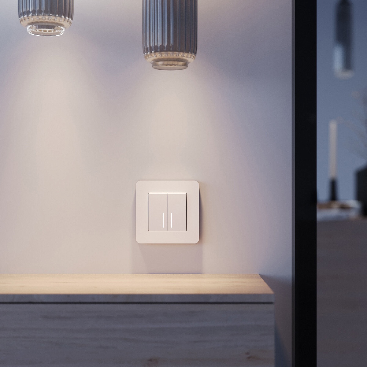 Рамка из поликарбоната на 1 пост Split белый/черный, soft-touch W0013068